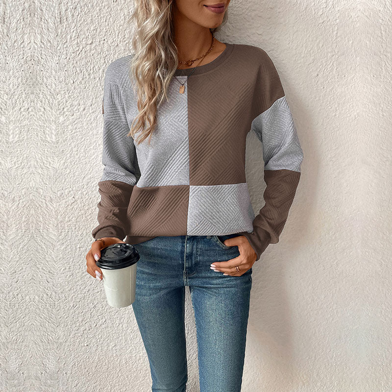 Women's Check Colour Block Sweatshirt