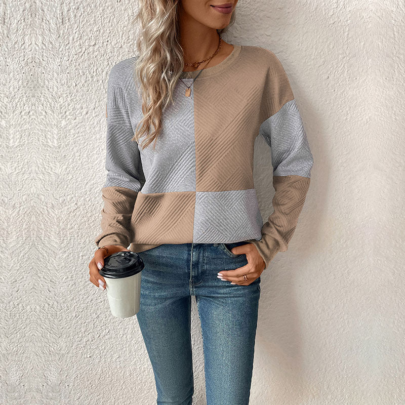 Women's Check Colour Block Sweatshirt