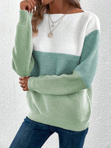 Women's Colour Block Striped Sweater