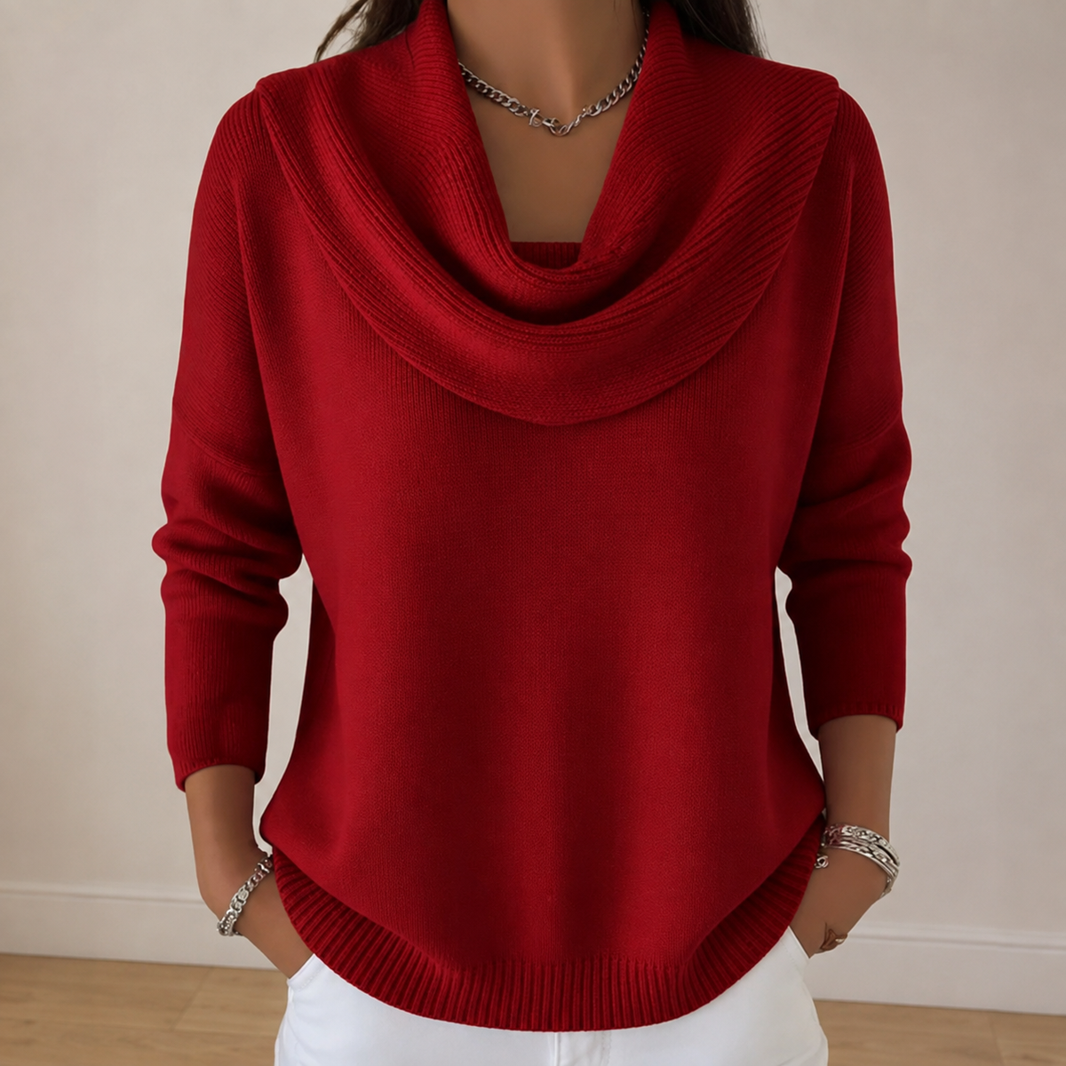 Women's Draped Cowl Neck Sweater