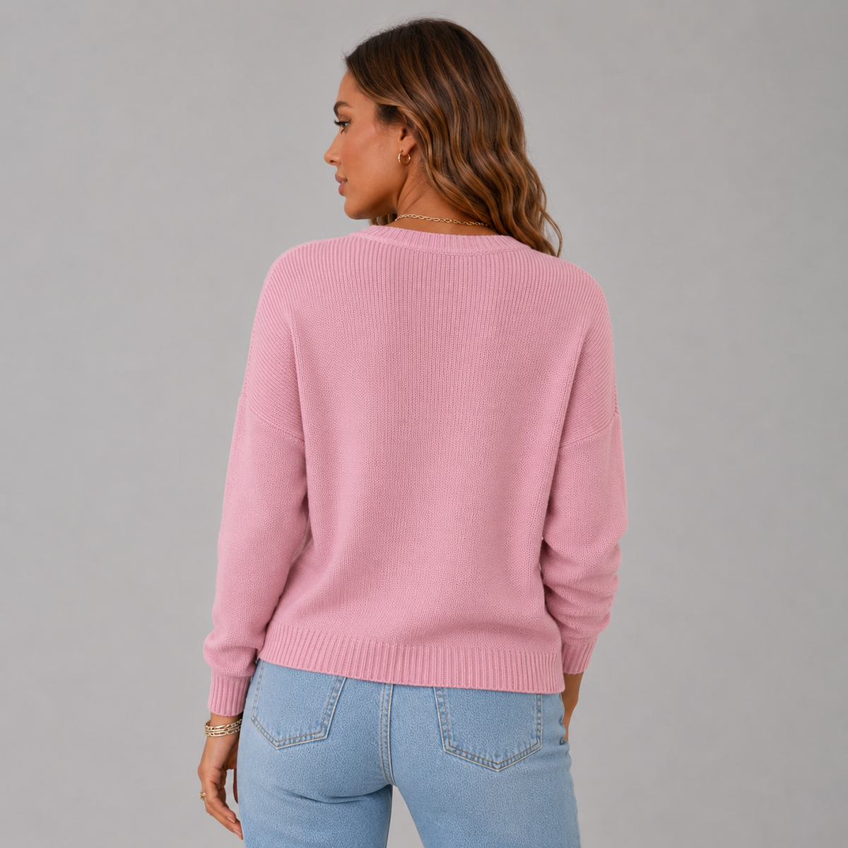 Women's Relaxed Henley Knit Sweater