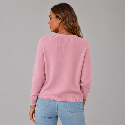 Women's Relaxed Henley Knit Sweater