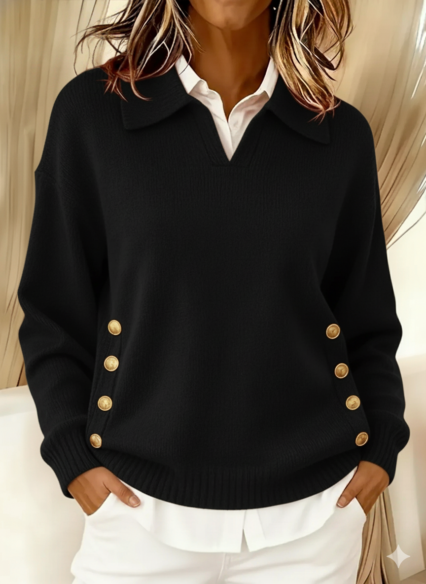 Women's Polo Collar Knit Sweater
