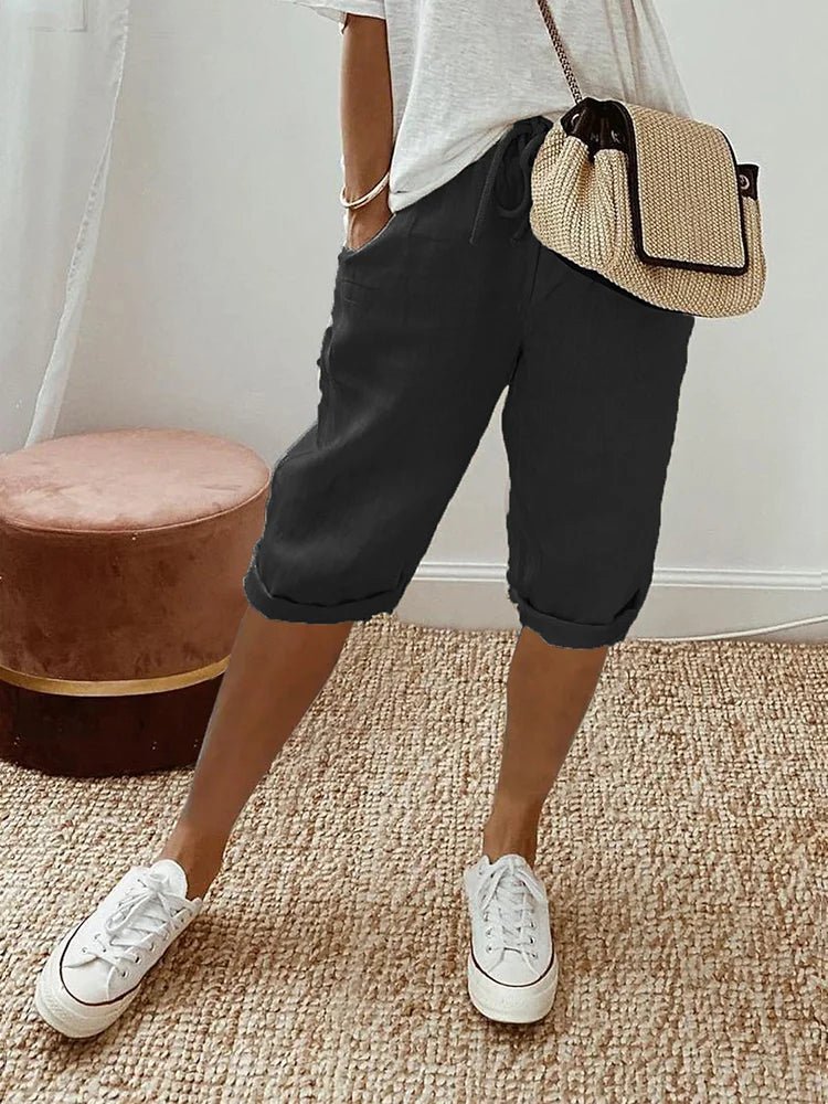 Women's Relaxed Linen Cropped Trousers