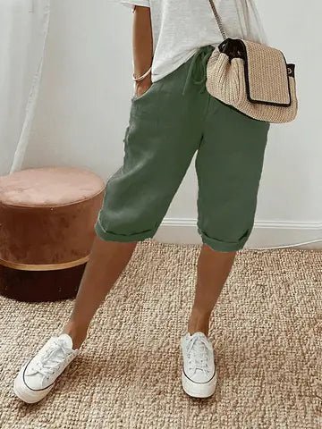 Women's Relaxed Linen Cropped Trousers