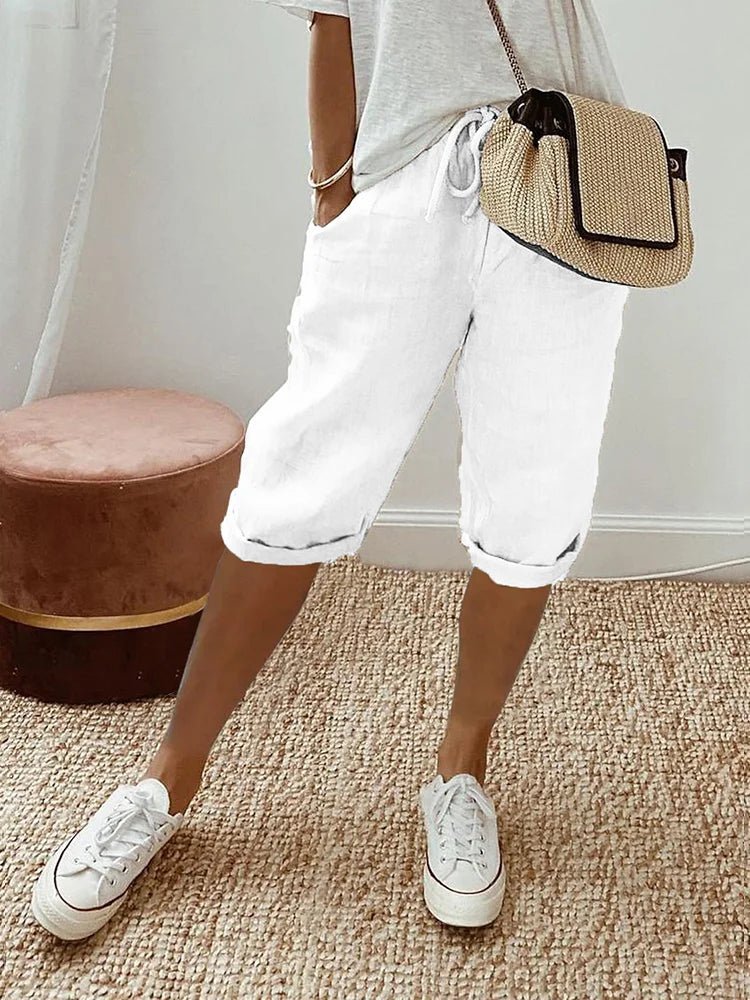 Women's Relaxed Linen Cropped Trousers