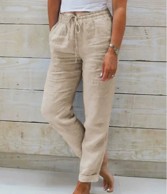 Women's Relaxed Linen Drawstring Trousers