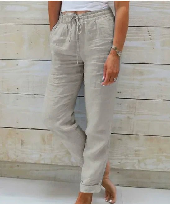 Women's Relaxed Linen Drawstring Trousers