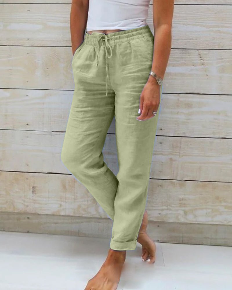 Women's Relaxed Linen Drawstring Trousers