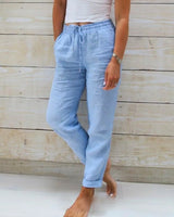 Women's Relaxed Linen Drawstring Trousers