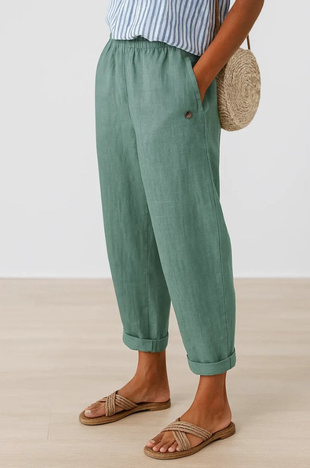 Women's Relaxed Linen Casual Trousers