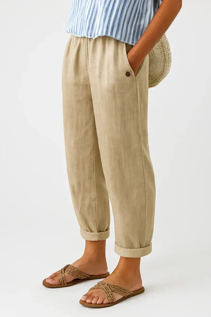 Women's Relaxed Linen Casual Trousers