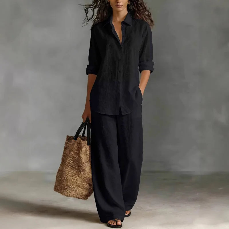Women's Linen Shirt Trouser Set