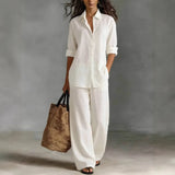 Women's Linen Shirt Trouser Set