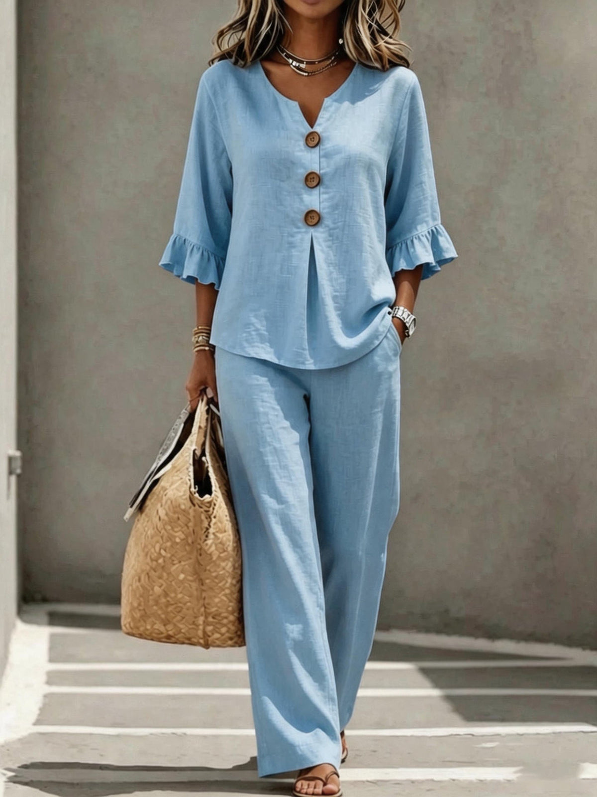 Women's Relaxed Linen Trouser Set