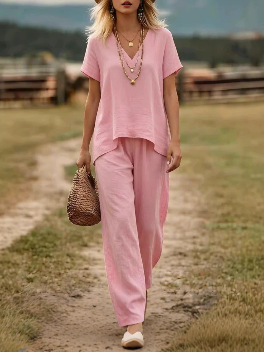 Women's Linen Relaxed Trouser Set