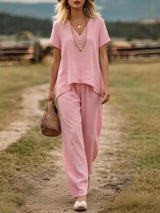 Women's Linen Relaxed Trouser Set