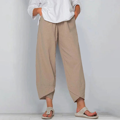 Women's Relaxed Linen Wide Trousers