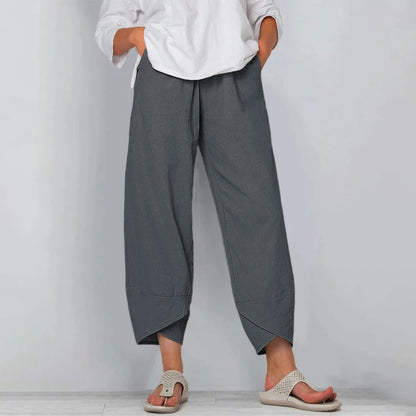 Women's Relaxed Linen Wide Trousers