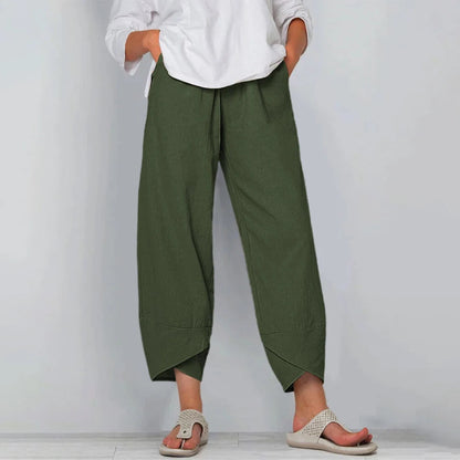 Women's Relaxed Linen Wide Trousers