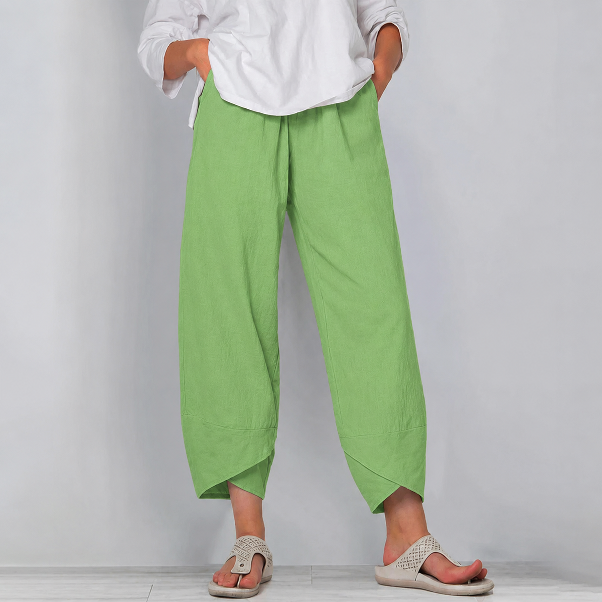 Women's Relaxed Linen Wide Trousers