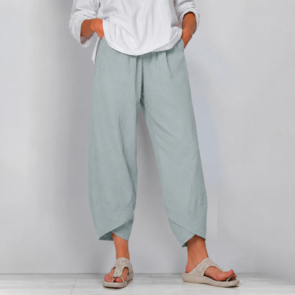Women's Relaxed Linen Wide Trousers
