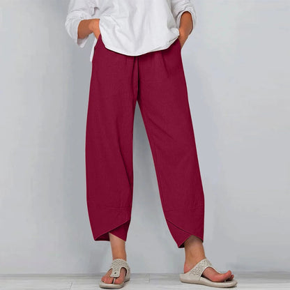 Women's Relaxed Linen Wide Trousers