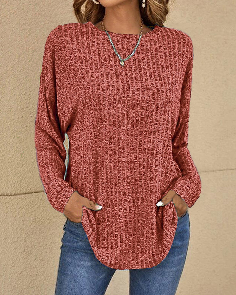 Women's Waffle Knit Pocket Top