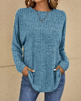 Women's Waffle Knit Pocket Top