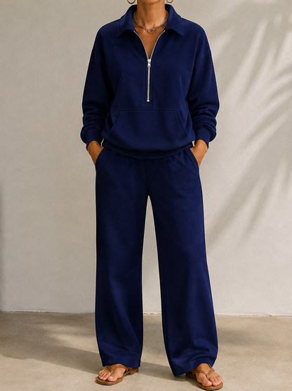 Women's Half Zip Trouser Set