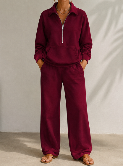 Women's Half Zip Trouser Set