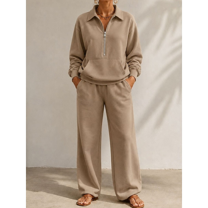 Women's Half Zip Trouser Set