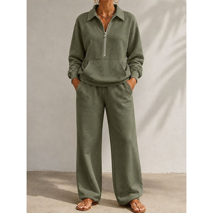 Women's Half Zip Trouser Set