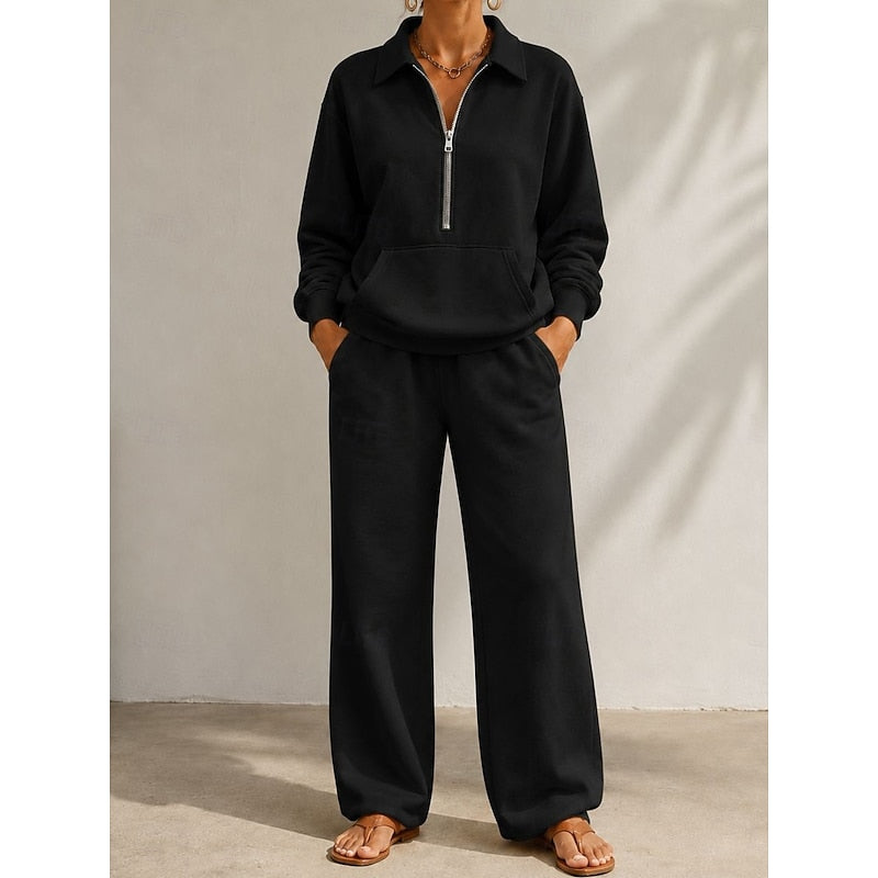 Women's Half Zip Trouser Set