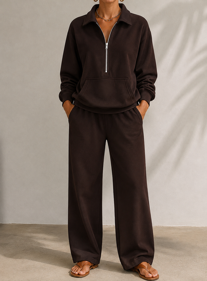 Women's Half Zip Trouser Set