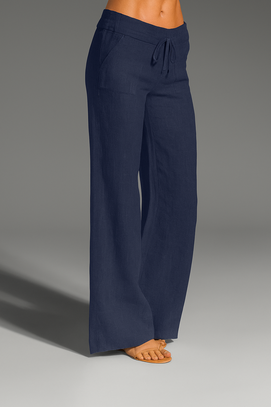 Women's Relaxed Linen Capri Trousers