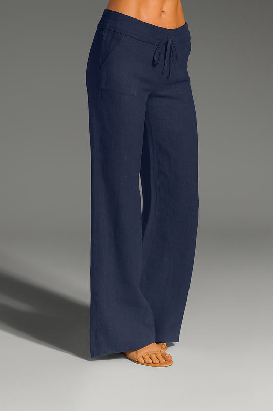 Women's Relaxed Linen Capri Trousers