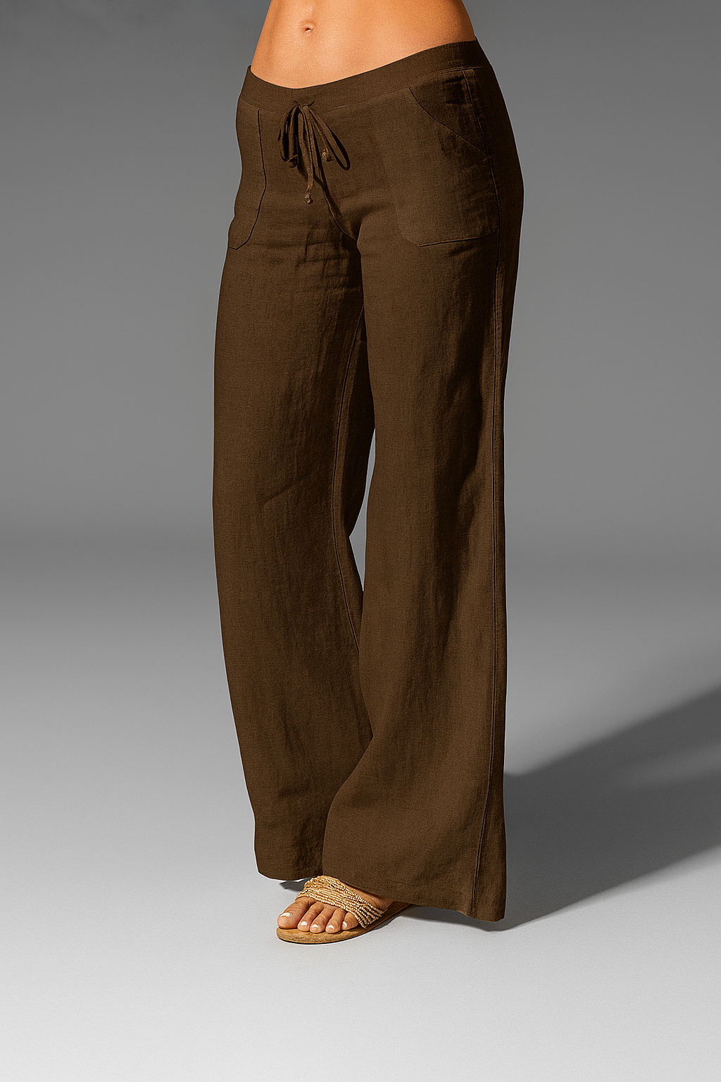 Women's Relaxed Linen Capri Trousers