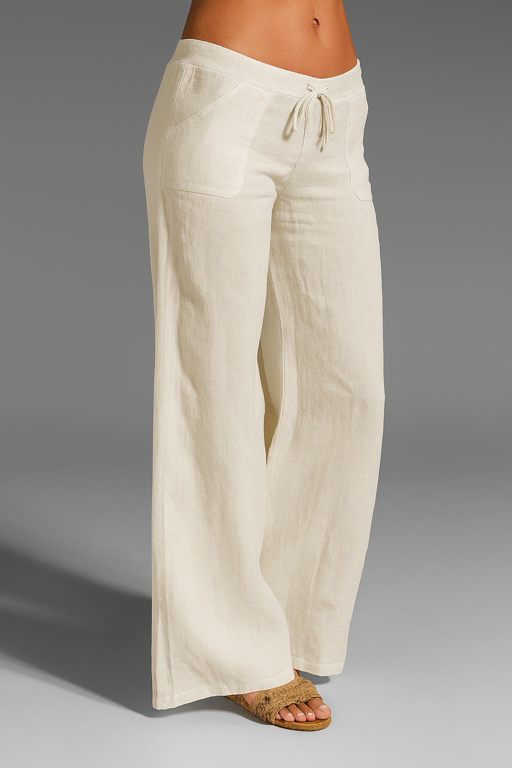 Women's Relaxed Linen Capri Trousers