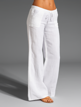Women's Relaxed Linen Capri Trousers