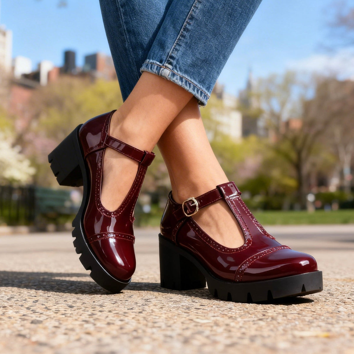 Women's Chunky T-Bar Mary Janes