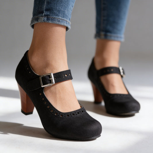 Women's Brogue Mary Jane Heels