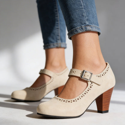 Women's Brogue Mary Jane Heels