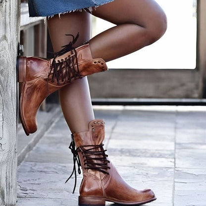 Women's Studded Leather Ankle Boots