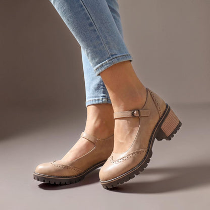 Women's Leather Brogue Mary Janes