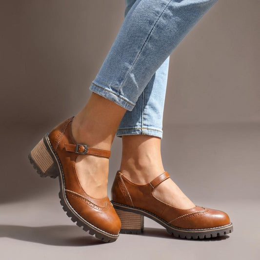 Women's Leather Brogue Mary Janes