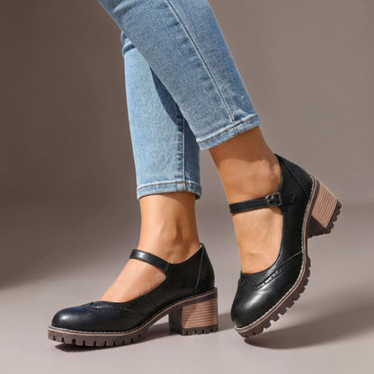 Women's Leather Brogue Mary Janes