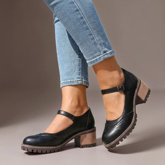 Women's Leather Brogue Mary Janes