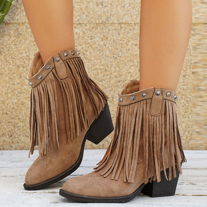 Women's Retro Suede Cowboy Boots