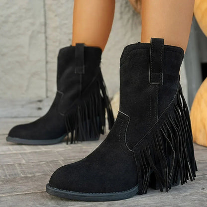 Women's Retro Suede Cowboy Boots